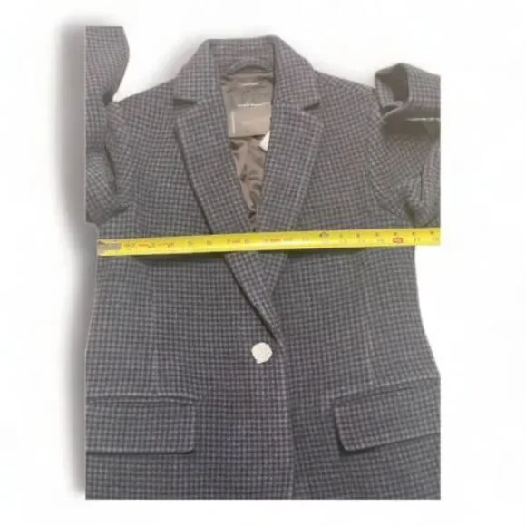 Club Monaco Slim Tailored Coat Houndstooth Navy Black Size‎ Small - Picture 4 of 11